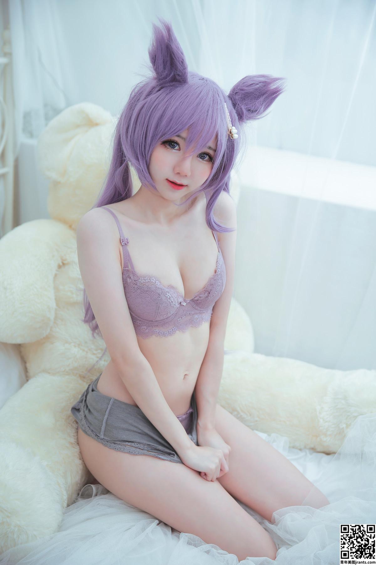 Sally多啦雪 Cosplay Keqing 刻晴 Lingerie Ver