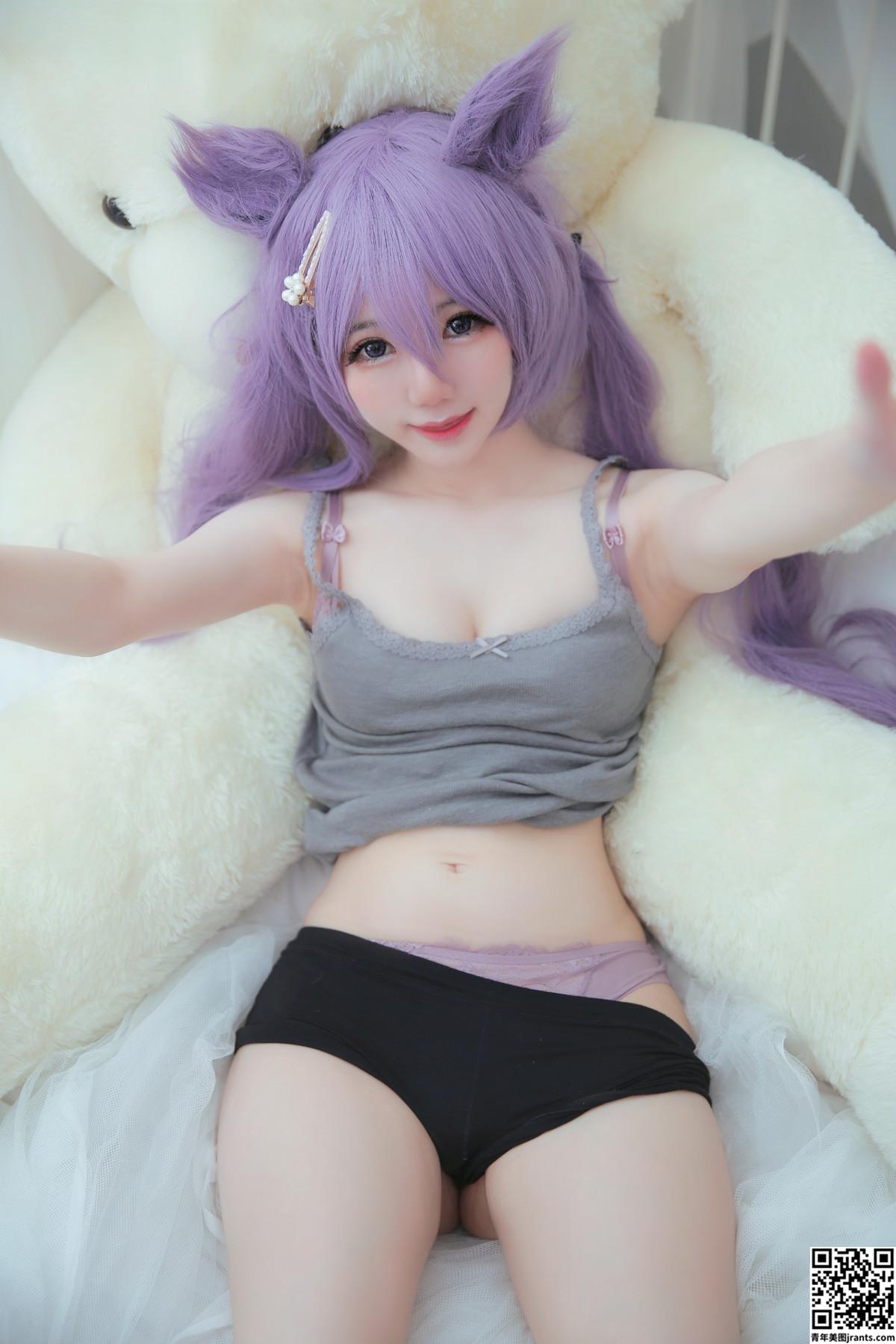 Sally多啦雪 Cosplay Keqing 刻晴 Lingerie Ver