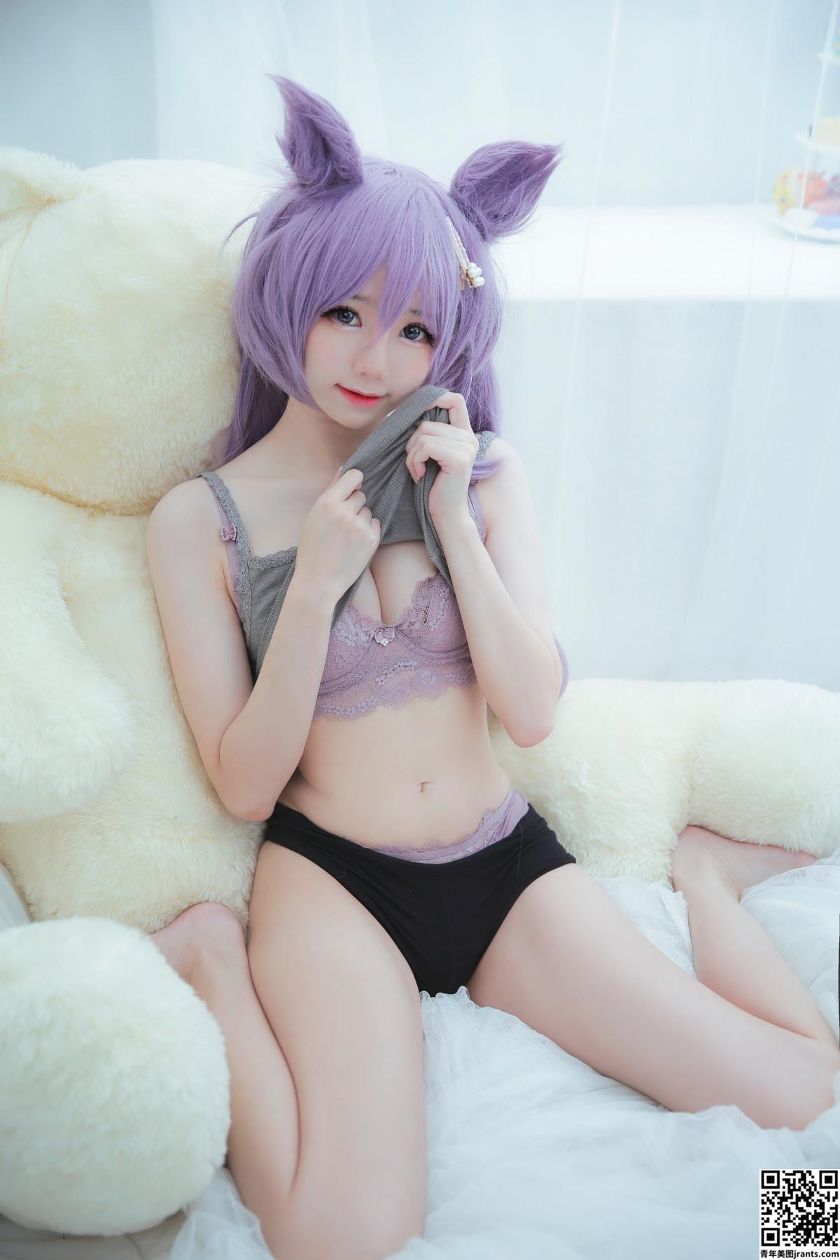 Sally多啦雪 Cosplay Keqing 刻晴 Lingerie Ver