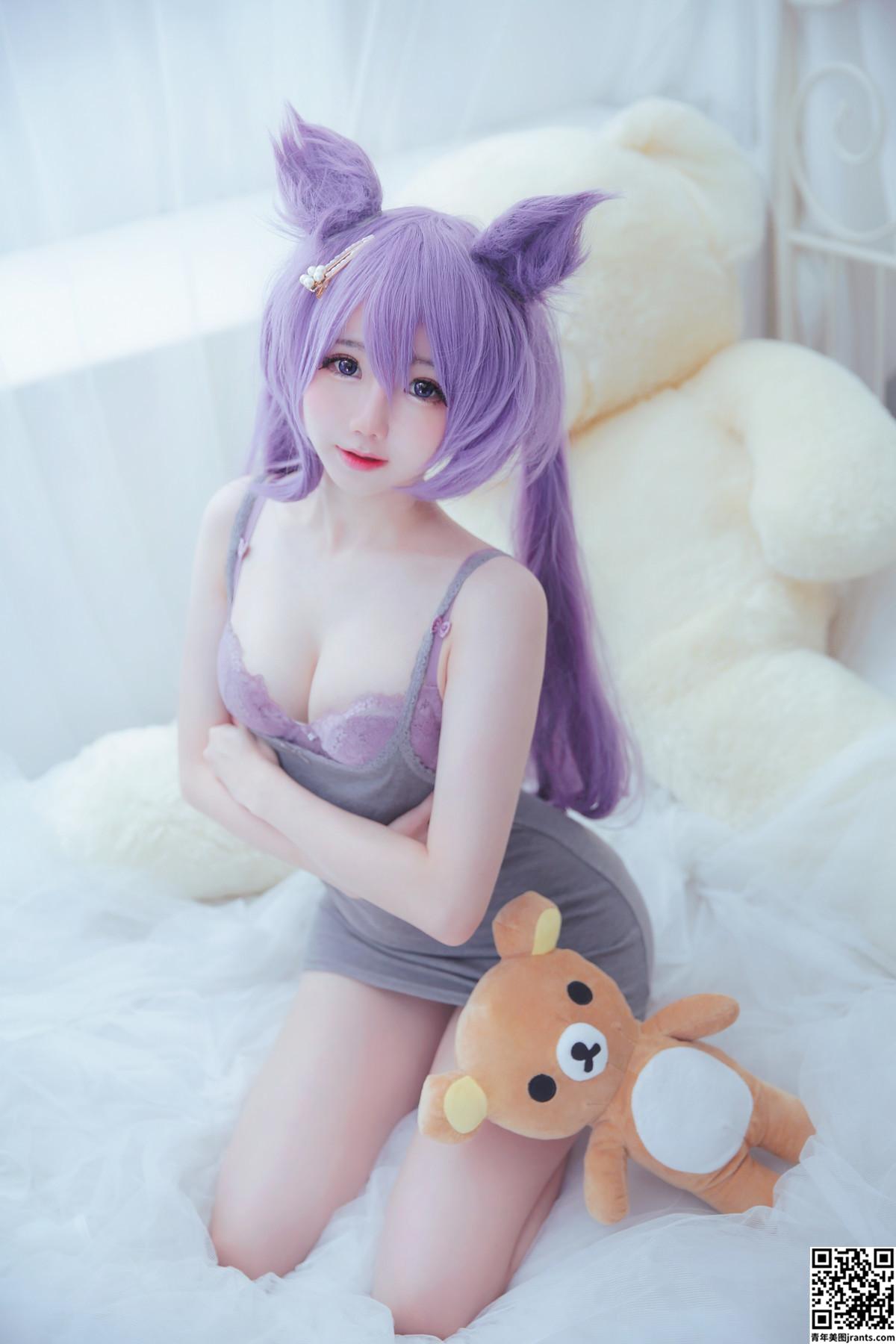 Sally多啦雪 Cosplay Keqing 刻晴 Lingerie Ver