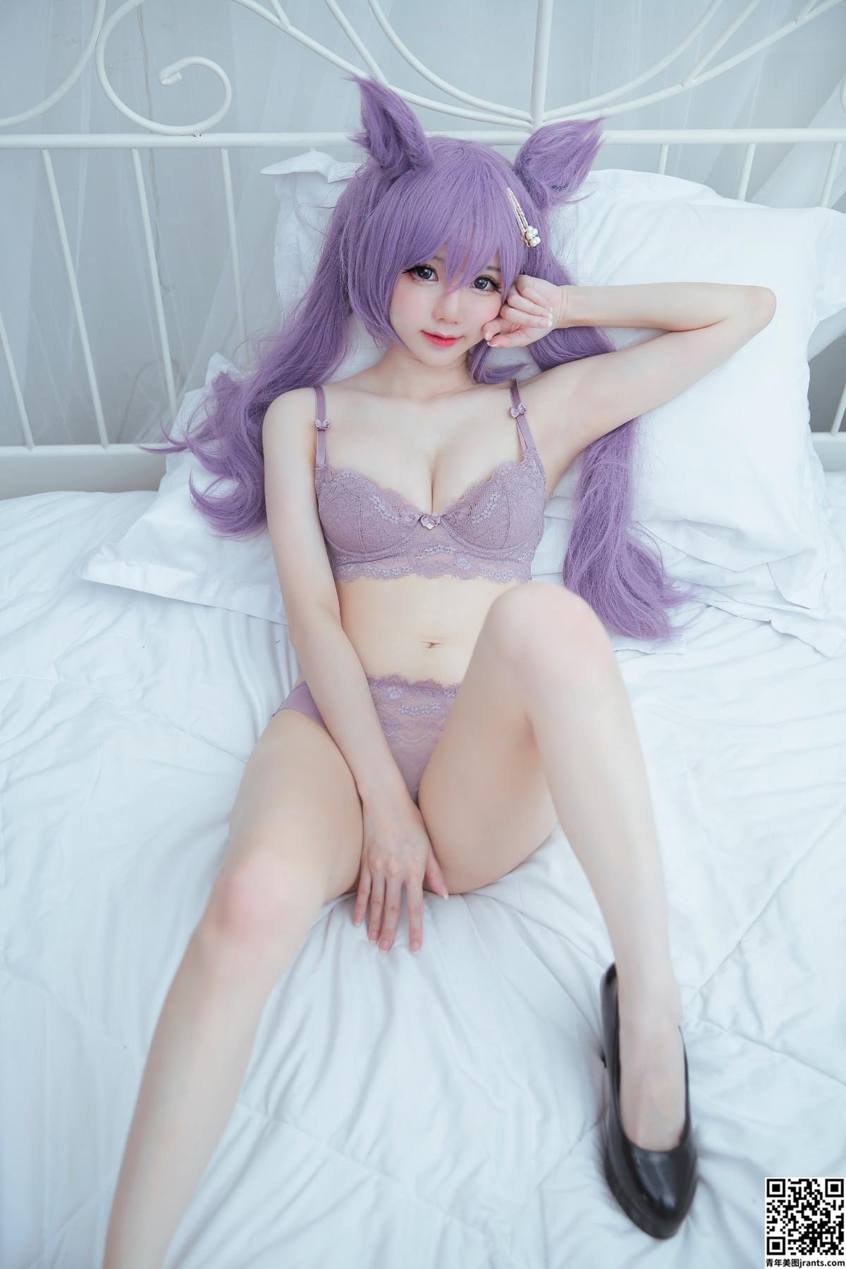 Sally多啦雪 Cosplay Keqing 刻晴 Lingerie Ver